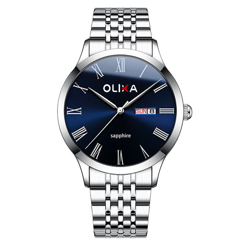 Foreign trade hot-selling men's watch dual calendar business men's watch strap luminous waterproof simple quartz watch on behalf of