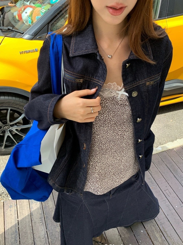 Ranwear 美人计 重复古丹宁立裁百搭时髦腔调休闲牛仔外套|undefined