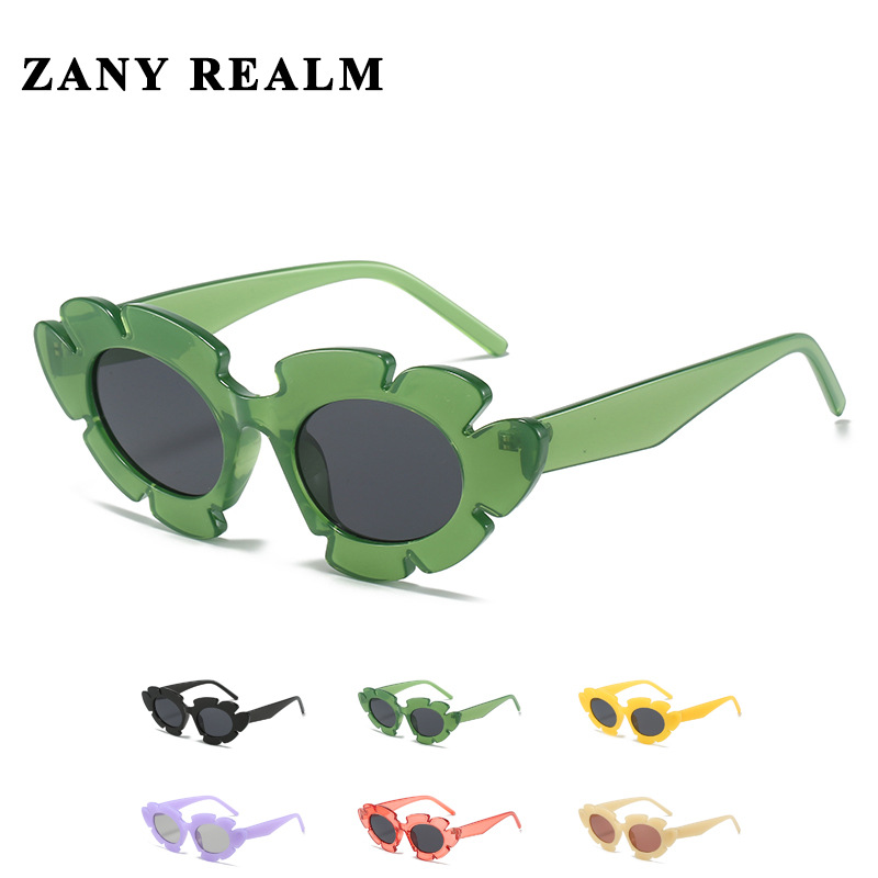 Nueva chica caliente divertido flor gafas de sol retro ojo de gato y2g millennium estilo gafas de sol fabricante en stock