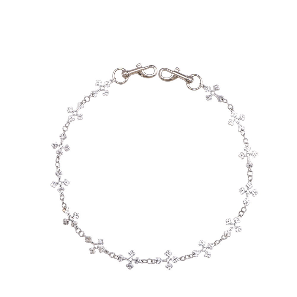 Metal Jeans Belt Men Hip Hop Niche High-end Men's Cross Waist Chain Accessory_voghion.com