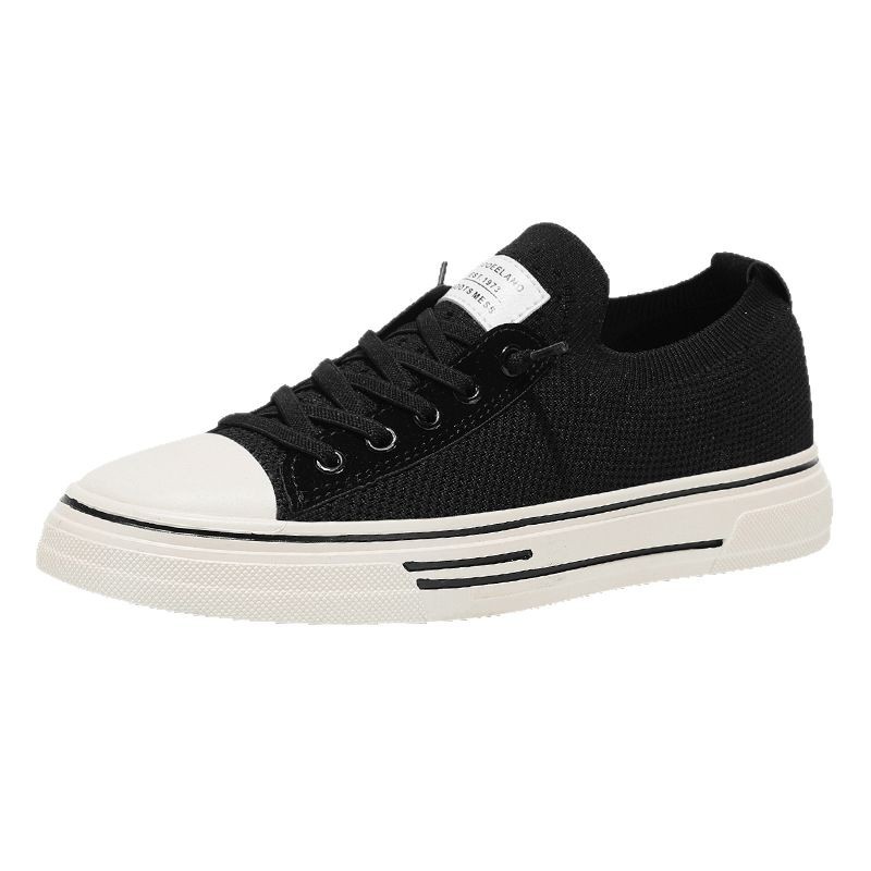 Zapatillas de deporte zapatos blancos transpirables para hombre 2025 nuevo estilo verano estilo delgado de un pie zapatos de hombre de malla tejida voladora zapatos de moda bajos