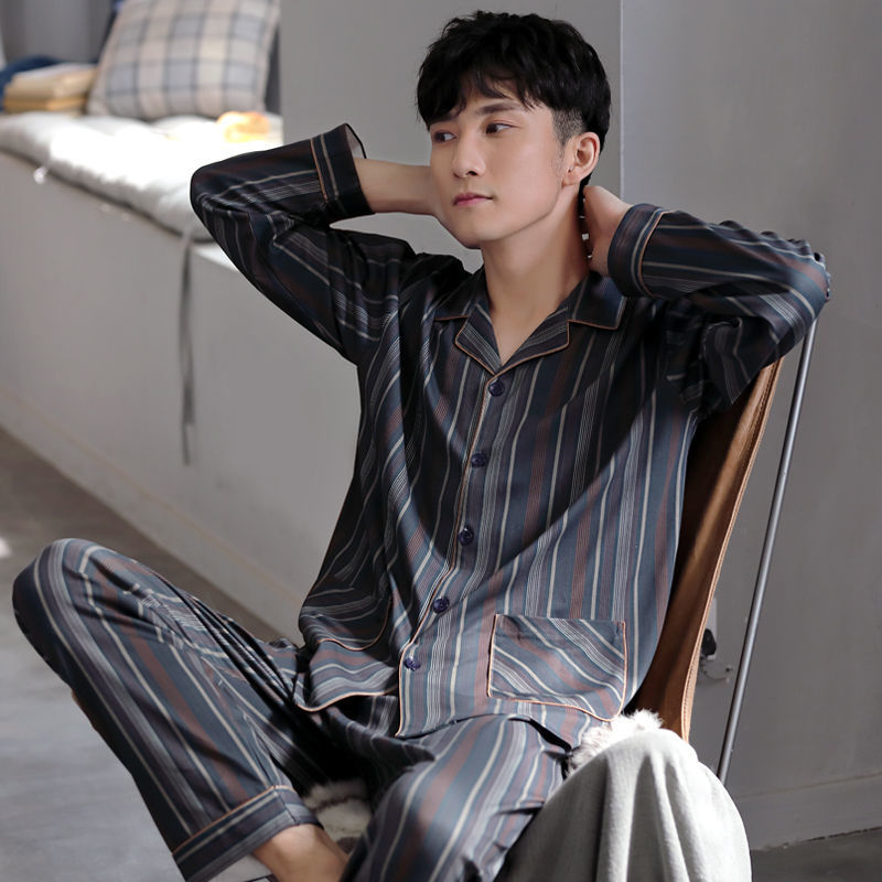 100% primavera y otoño pijamas hombres de algodón de manga larga más tamaño de los hombres casual traje de desgaste para el hogar
