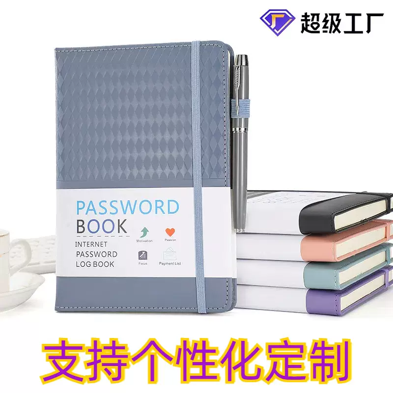 跨境英文笔记本点阵A5松紧带本子计划本亚马逊热门记录本可印logo