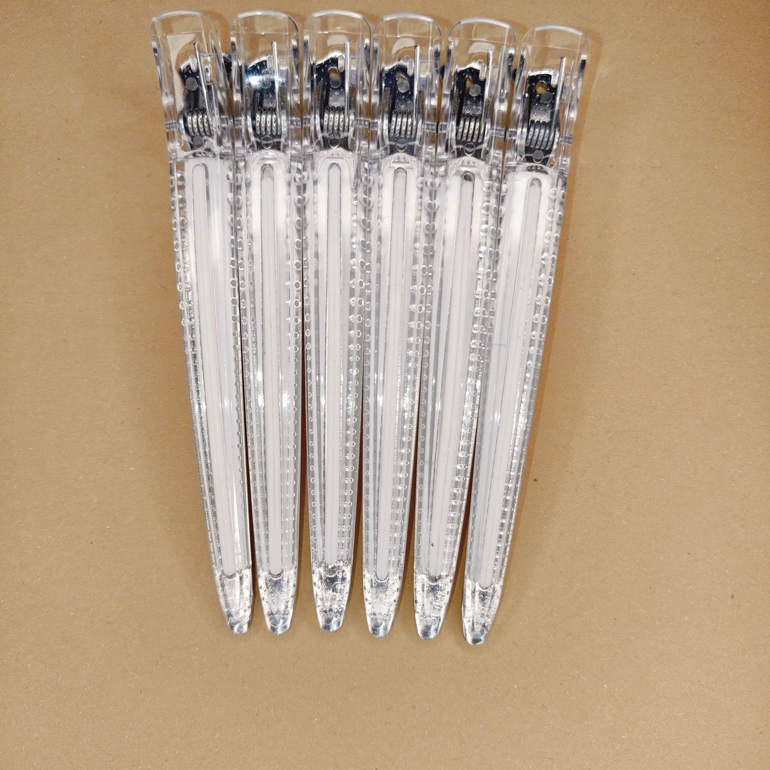 水晶硅胶一字夹【白色1个】