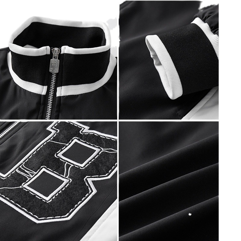 Algodón grueso de moda chaqueta de cuello alto versátil letras americanas chaqueta de manga larga chaqueta chaqueta de invierno