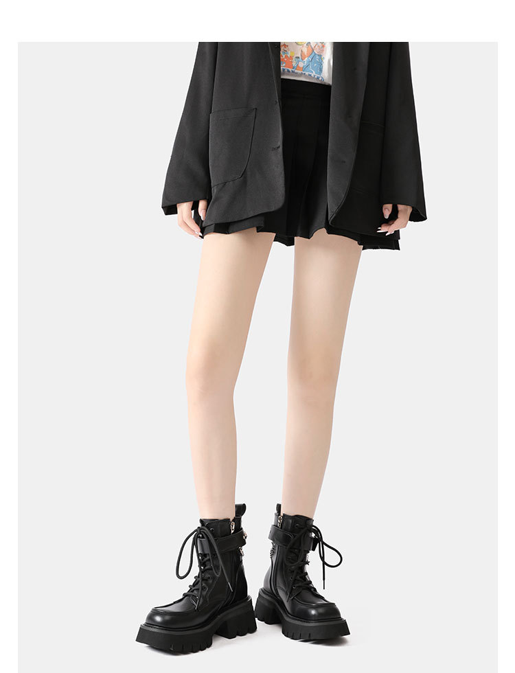 2024 Ősz/Tél Új Liquid Butterfly Martin Talpú Könnyű Knight Rövidnadrág Női Vastag Sarkú Farmer Bőr Csizma_voghion.com