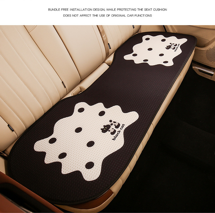Car Cushion Four Seasons Universal Breathable Summer Cartoon Small Man Waist Main Driver Women's Half Bag Seat Cushion Cover Seat Cushion Ventilated