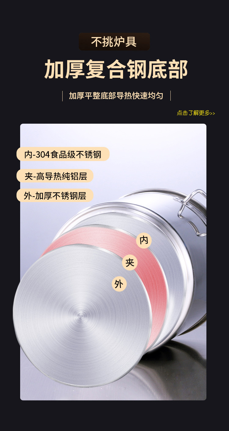 304不锈钢桶双耳带盖汤桶耐用大容量食堂储水桶 饭堂商用汤锅桶详情6