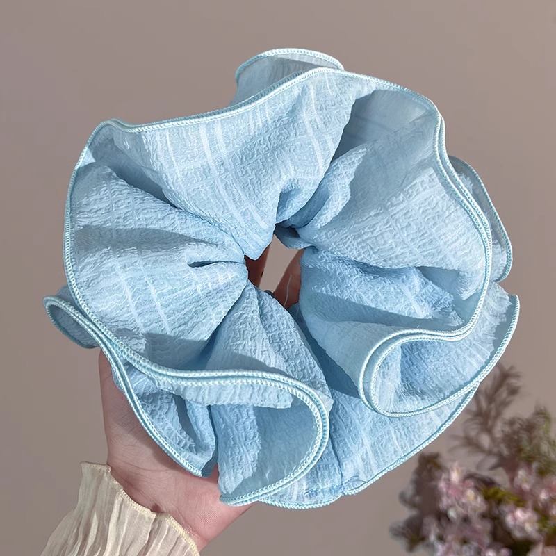 Anillo para el cabello de intestino grueso de gran tamaño coreano, bufanda cuadrada de alta calidad femenina, cuerda para el cabello, banda elástica y duradera, flor de viento perezosa