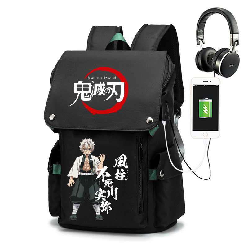 Anime periférico Ghost Blade carbón Zhilang Junior High School mochila antirrobo mochila Oxford tela resistente al desgaste bolso de los hombres