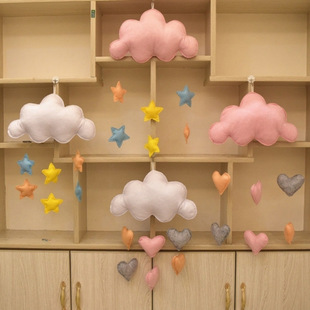 Cloud Pendant ins Room Decoration Dormitory Photo Wall Hanging Beard Glasses Stereo Decoration Window Hanging Decoration