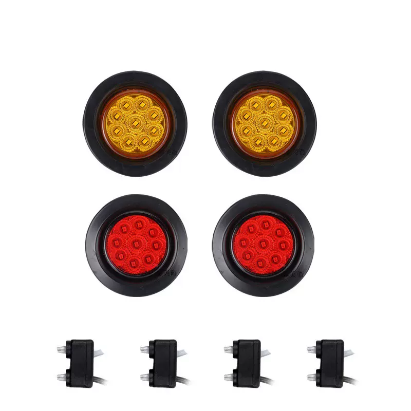 跨境出口 2寸9LED圆形货车后尾灯汽车后杠灯汽车配件 车灯 车尾灯
