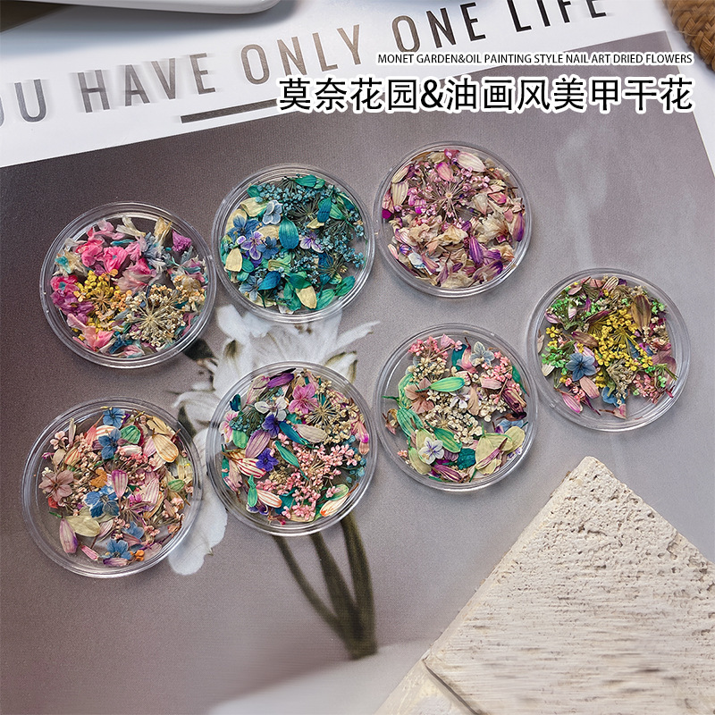 Nail Art Dried Flower Nail Decorations Monet Garden Small Flowers Floral Fragments DIY Mixed Materials Monet Garden Dried Flowers Nail Art Dried Flower Nail Decorations Monet Garden Small Flowers Floral Fragments DIY Mixed Materials Monet Garden Dried Flowers