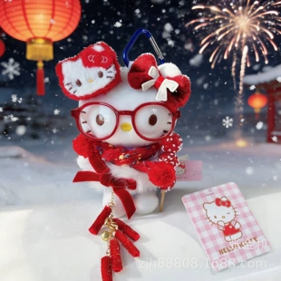 Красные очки Hello Kitty 9 см брелок для ключей