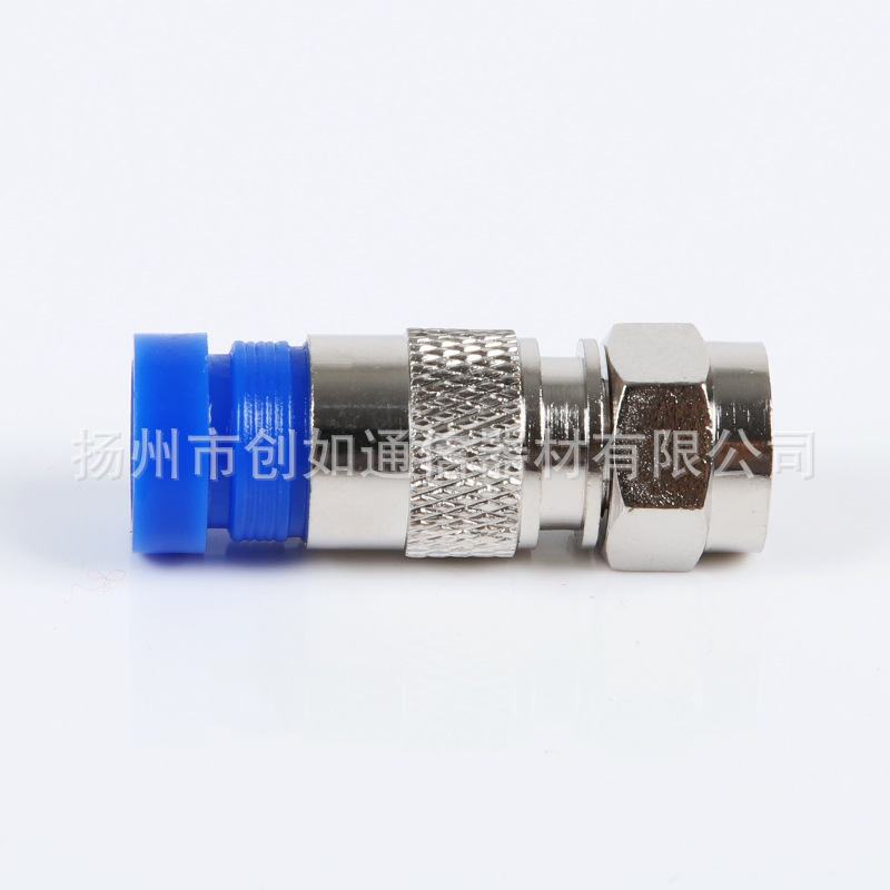 Factory wholesale all-copper British-style extruded F-head meshing rod RG6 F-head, with two-shielded and four-shielded versions, featuring a 75-5 extrusion head.