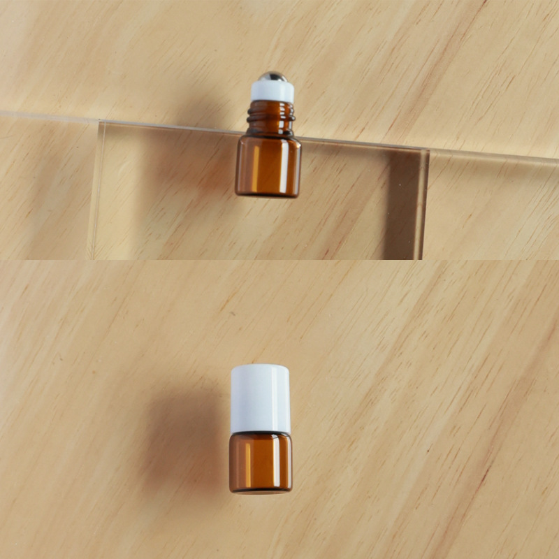 Botella roll-on para aceites esenciales cosméticos, botella marrón para aceites esenciales, botella transparente para reactivos, botella roll-on de vidrio, botella de perfume ámbar.