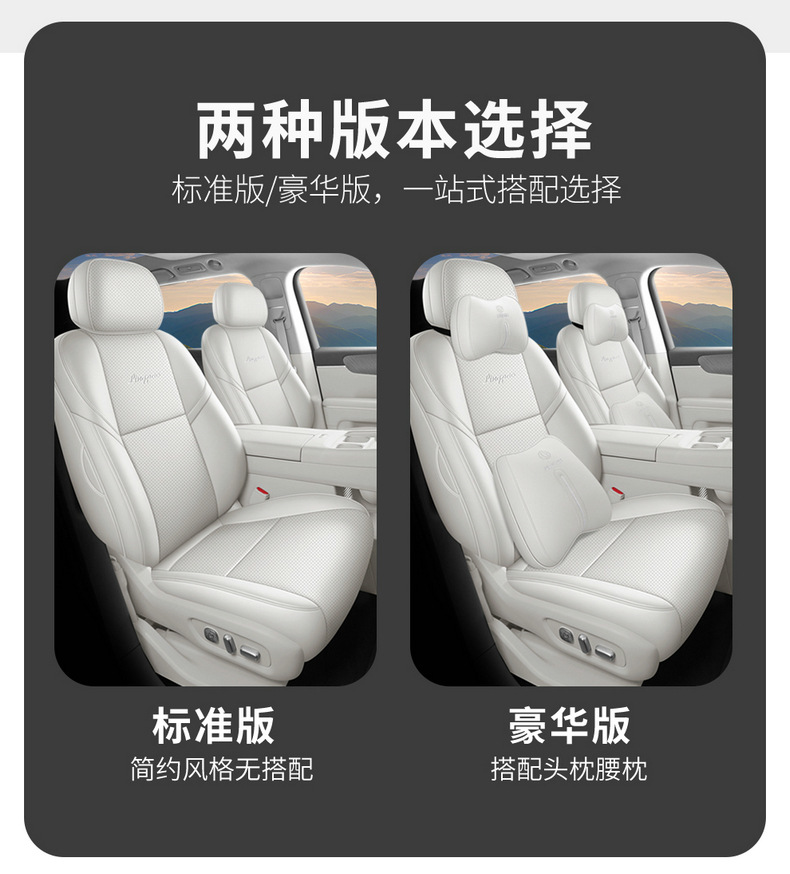 New model, custom-made seat covers for the Leapmotor D19, available in six- and seven-seater versions, featuring perforated leather and a full-coverage design