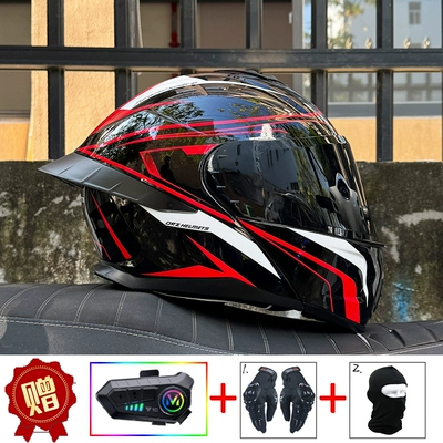 Motorcycle Helmet for Men and Women — Motosiklet dəbilqələri - m-red-track-tea-mirror-y10-bluetooth-hard-wheat
