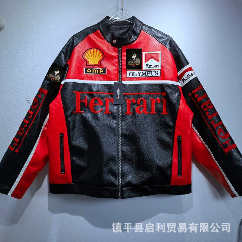 Новая куртка из кожи мотоциклетного стиля Harley для мужчин и женщин, одинаковый стиль с хлопком ретро мотоциклетная одежда тяжелой промышленности вышивка плюс кожаная куртка