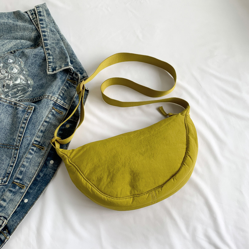 Simple Lightweight Small Bag Women's Crossbody Bag Nylon Cloth Dumpling Bag Women's All-match Shoulder Bag Waterproof Cloth Bag 461053 Simple Lightweight Small Bag Women's Crossbody Bag Nylon Cloth Dumpling Bag Women's All-match Shoulder Bag Waterproof Cloth Bag 461053