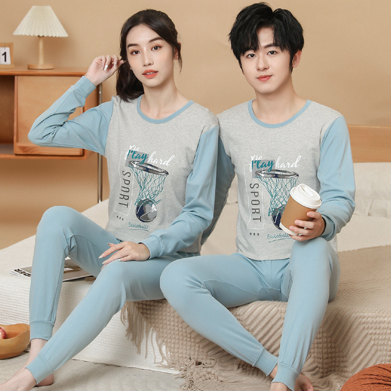 Autumn and Winter Middle School Children's Cartoon Printed Base Underwear suit Youth Autumn Clothes and Pants Pajamas Home Clothes Two-piece Set