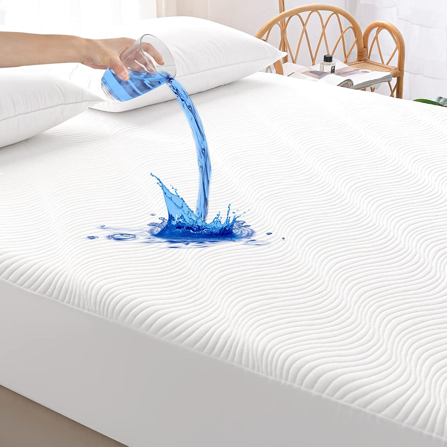 Colchón de colchón impermeable de capa de aire 3D transfronterizo Cojín protector Colchón de cama impermeable Funda protectora de colchón