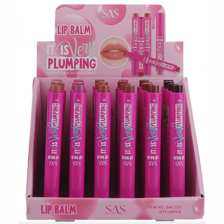 (caja de exhibición) SAS transfronterizo venta caliente doble cepillo de labios mate mate desnudo impermeable mate a largo plazo no taza de lápiz labial