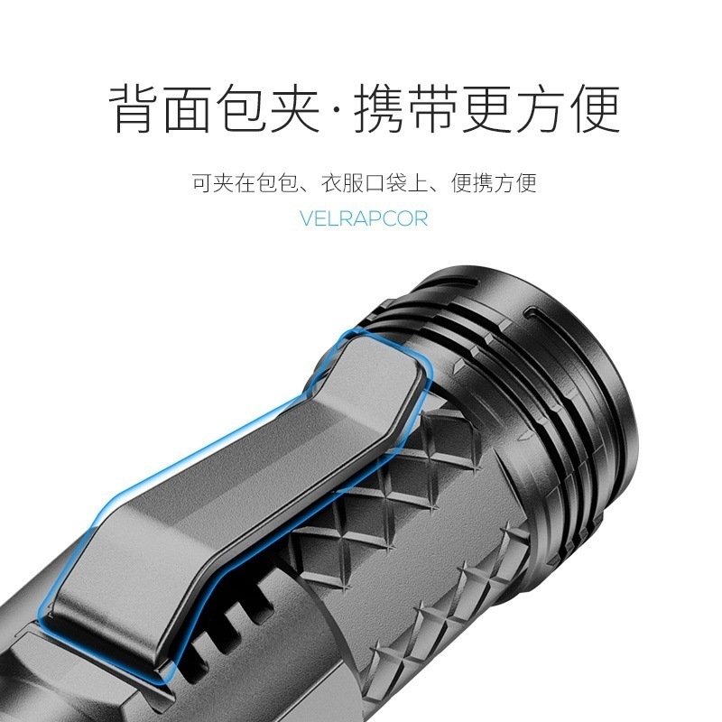 跨境新款便携手电筒强光迷你家用手电筒户外超亮远射随身led灯轻|undefined