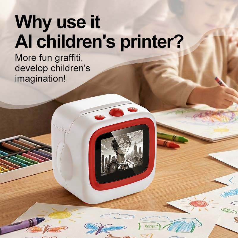 Mini Impresora Térmica para Niños 2.4 Pulgadas con Pantalla, Impresión Térmica