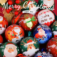 クリスマスプレゼントキャンディギフトボックスブリキボールクリスマスイブ子供キャンディー缶クリスマスツリー装飾ペンダント