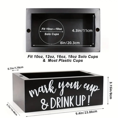 Cross-border wooden cup storage box coffee shop paper cup storage rack with pen holder desktop bar storage wooden box cup holder