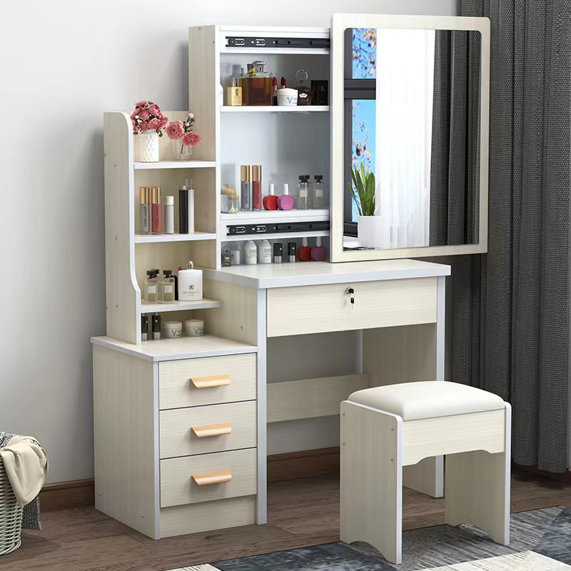 Mesa de maquillaje transfronteriza armario en un espejo push-pull venta caliente dormitorio simple moderno con armario de almacenamiento red comedor