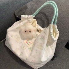 印花新款大容量通勤包卡通兔子手拎包韩版单肩包女学生可爱帆布包