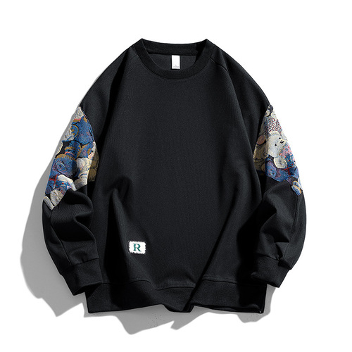 Men's Thick Padded Crew Neck Sweatshirt, Trendy Brand, Loose Casual Youth Style, Versatile Korean Version, Large Size Base Layer Top