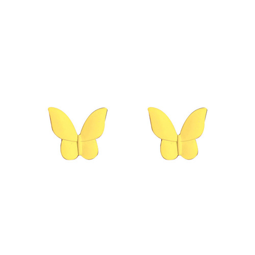 Yellow small fresh fashionable versatile flower butterfly earrings simple geometric earrings student temperament earrings for women