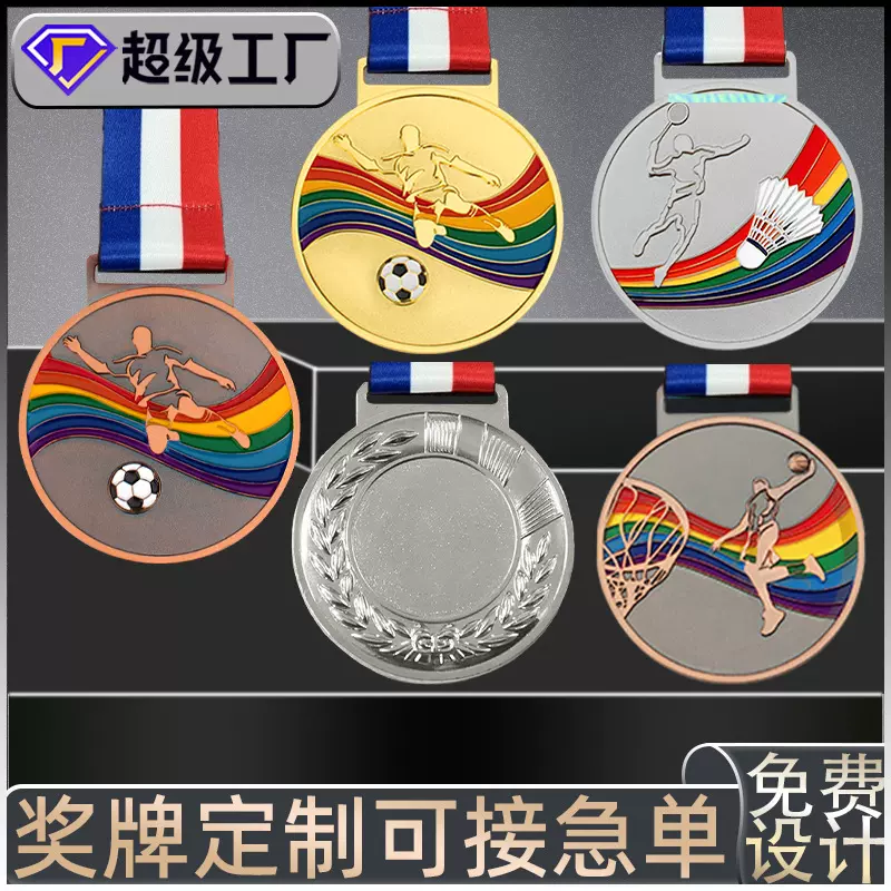 专业定制厂家直销体育系列创意金属奖牌生产比赛运动会赛事镀金