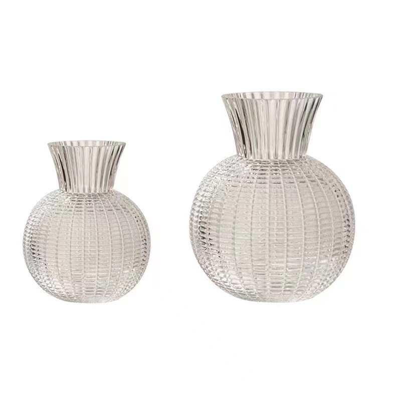 Creativa sala de estar de vidrio flor floral vase transparente flor seca decoración hidropónica gran estómago linterna vase decoración para el hogar