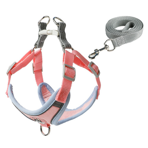 Manufacturer Pipitao Suede Adjustable Reflective Chest and Back Traction Rope to Prevent Break-Out Dog Walking Rope When Going Out