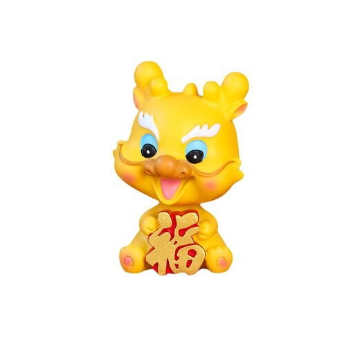 Guochao Longbao ornaments, new Chinese style car-mounted shaking head ornaments, cute trendy toy dolls, white-collar work station ornaments