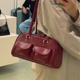 现货韩版许允真同款保龄球包小众波士顿高级感休闲单肩手提包女