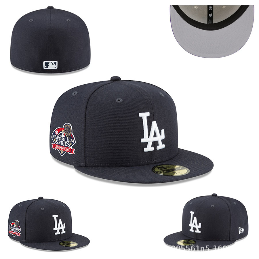 Nueva gorra de béisbol de LA con visera plana, gorra deportiva informal de estilo hip-hop cerrada, gorra de talla moderna de estilo coreano, gorra unisex bordada.