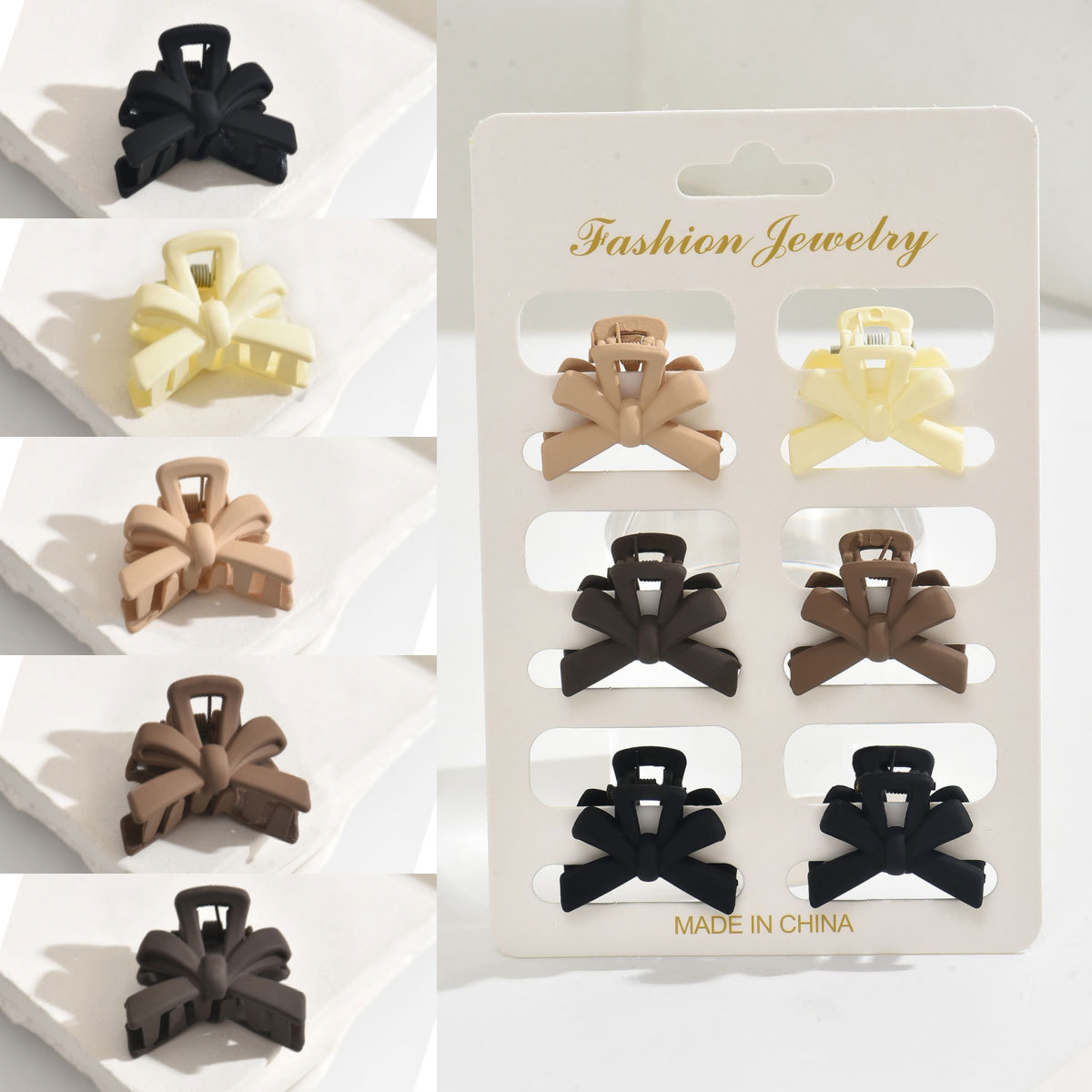 Bow small size Grab Clip Frosted Black Broken Hair Bangs Clip Princess Head Front Side Clip Hair Grab Female 2.7CM