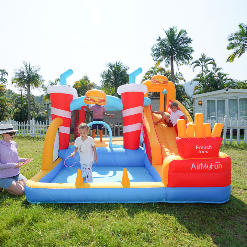 AMF inflatable castillo infantil inflatable casero cama trampolín interior y exterior castillo infantil casero inflatable tobogan