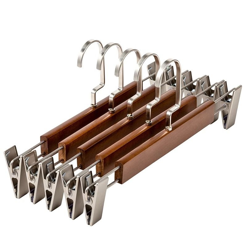 Solid Wood Pants Rack, Pants Clip, Skirt, Home Wardrobe Built-In Strong Clothing Store Hanger, Pants Hanging Wooden Pants Clip