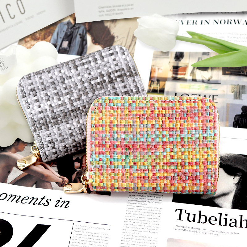 Nueva bolsa de tarjetas de tejido para mujeres de moda europea y americana portaje de tarjetas de órgano bolso de cambio multi-tarjeta de tarjetas de gran capacidad tarjeta de crédito