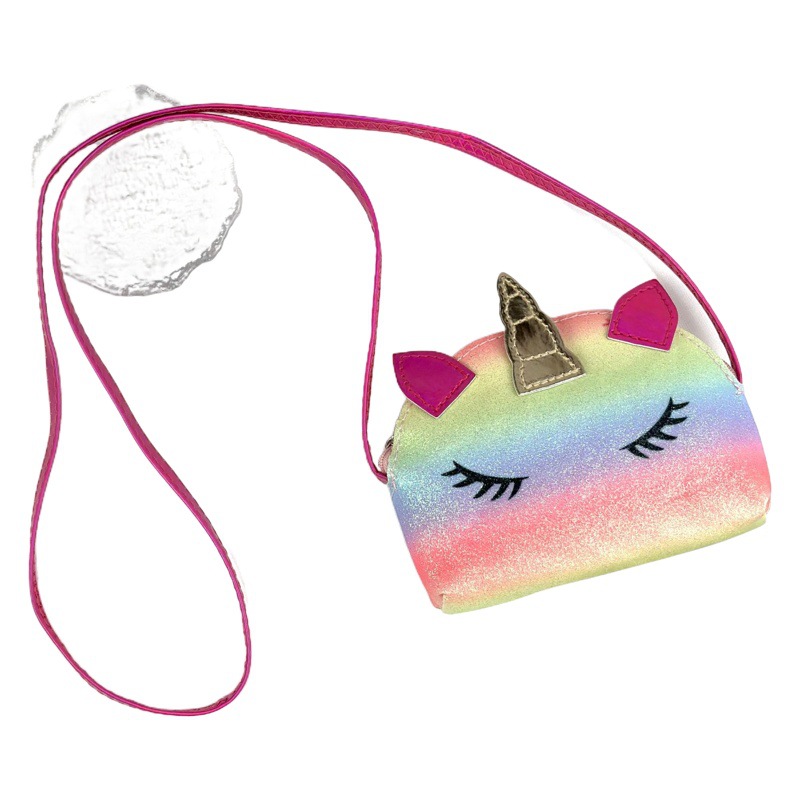 Children's Unicorn Handbag Rainbow Shiny Little Girl Shoulder Bag Cute Cartoon Girls' Coin Purse Wholesale