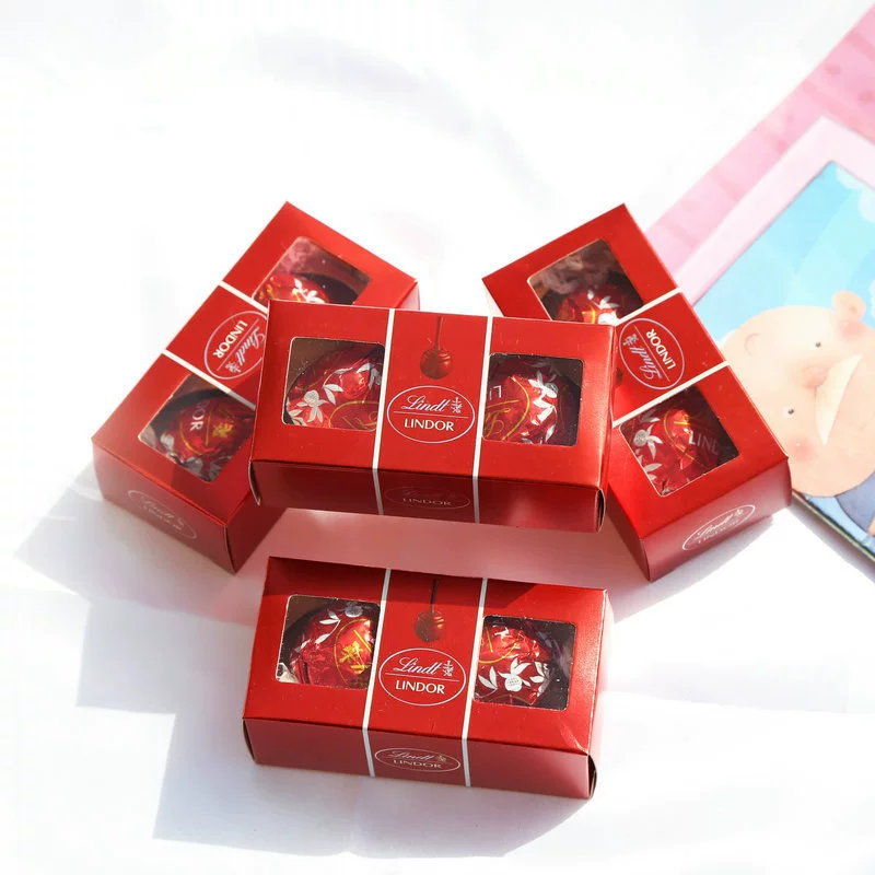 Шоколад Lindt для свадьбы, помолвки, полнолуния, конфетная коробка с окошком, маленькая коробка, сувенир, подарок, пустая коробка, оптом