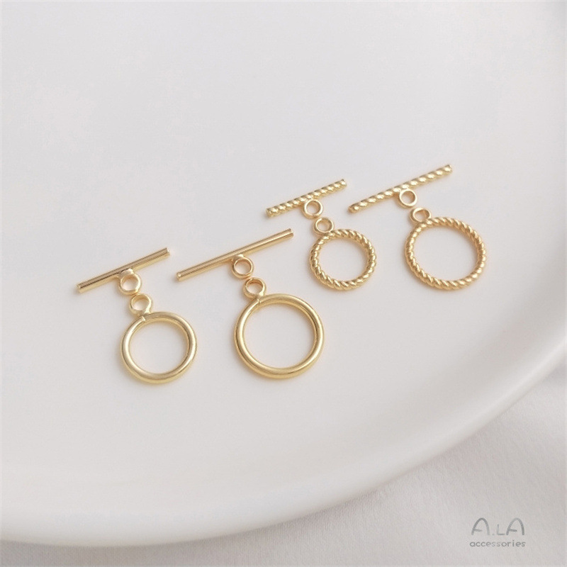 American 14K Gold-Filled Color-Preserving Mini Small Ot Buckle Finishing Buckle DIY Chain Bracelet Necklace Jewelry Connection Accessories