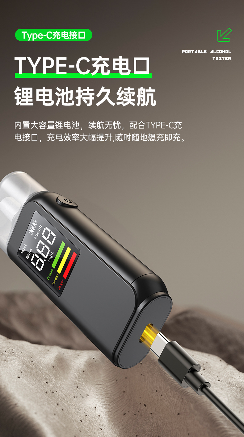 Alcohol Tester, Air Blowing Type Detector, Special Alcohol Testing Instrument for Drinking, Household High-Precision Alcohol Tester for Checking Drunk Driving