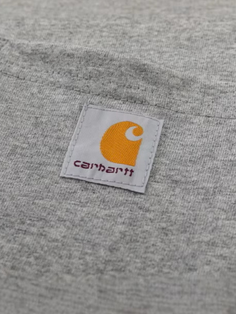 Cross-Border Carhartt K87 Small Logo Workwear Pocket Classic Short-Sleeve T-Shirt Unisex Loose Fit Correct Version Couple Style Solid Color